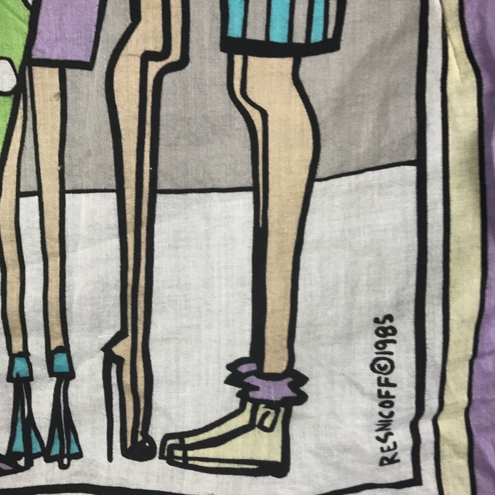 ✖️SOLD✖️ 80s Esprit Resnicoff Pop Art Scarf 🚺• - Picture 3 of 5